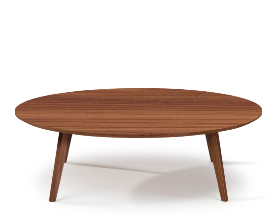Round walnut wood coffee table F1 natural finish 90x90x40 cm