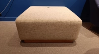 Pouf en tissu chiné beige