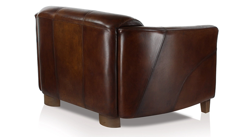 Canapé club cuir 2 places marron soutenu Canapé club cuir 2 places marron soutenu