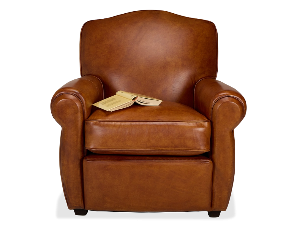 Fauteuil club cuir marron clair Fauteuil club cuir marron clair