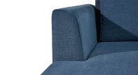 Canapé d'angle méridienne gauche 4 places tissu bleu jean (MG - 2D)