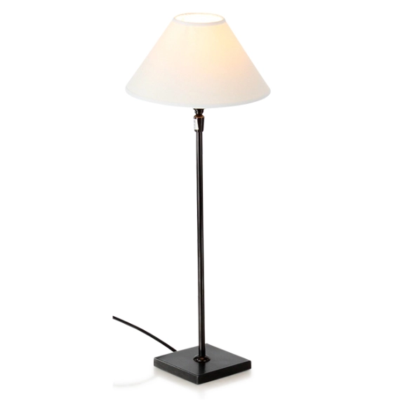 Lampe de chevet noire abat jour conique