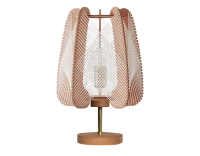Lampe sur pied en bois et fil de coton tressage croisé Lampe sur pied en bois et fil de coton tressage croisé