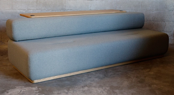 Canapé design tissu gris clair