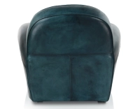 Fauteuil club cuir bleu accoudoirs cloutés Fauteuil club cuir bleu accoudoirs cloutés