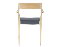 Chaise scandinave avec accoudoirs bois teinte naturelle assise tissu gris Chaise scandinave avec accoudoirs bois teinte naturelle assise tissu gris