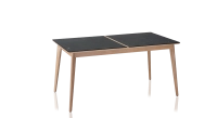 Table extensible 8 à 14 personnes en chêne et céramique allonges bois avec bois teinte naturelle et plateau céramique effet ardoise 210x100 cm Table extensible 8 à 14 personnes en chêne et céramique allonges bois avec bois teinte naturelle et plateau céramique effet ardoise 210x100 cm