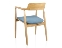 Scandinavian chair natural wood stain and denim fabric Scandinavian chair natural wood stain and denim fabric
