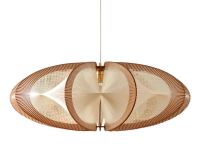 Suspension en bois et fil de coton tressage twist grand modèle Suspension en bois et fil de coton tressage twist grand modèle