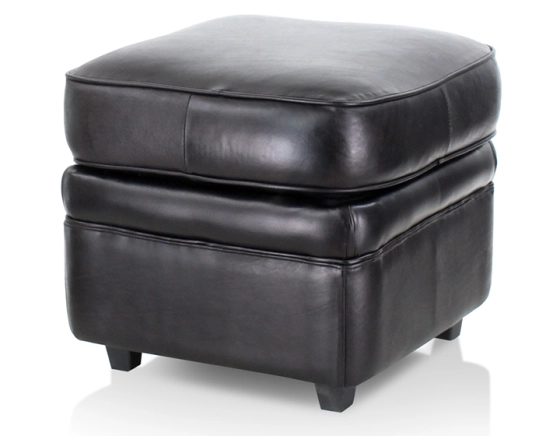 Pouf cuir noir
