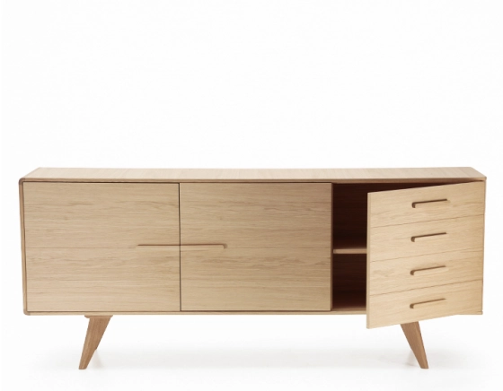 Buffet 3 portes en chêne bois teinte naturelle