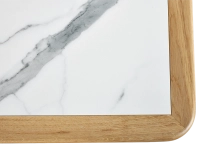 Table basse rectangulaire en chêne et céramique avec bois teinte naturelle plateau céramique effet marbre blanc 100x50 cm Table basse rectangulaire en chêne et céramique avec bois teinte naturelle plateau céramique effet marbre blanc 100x50 cm