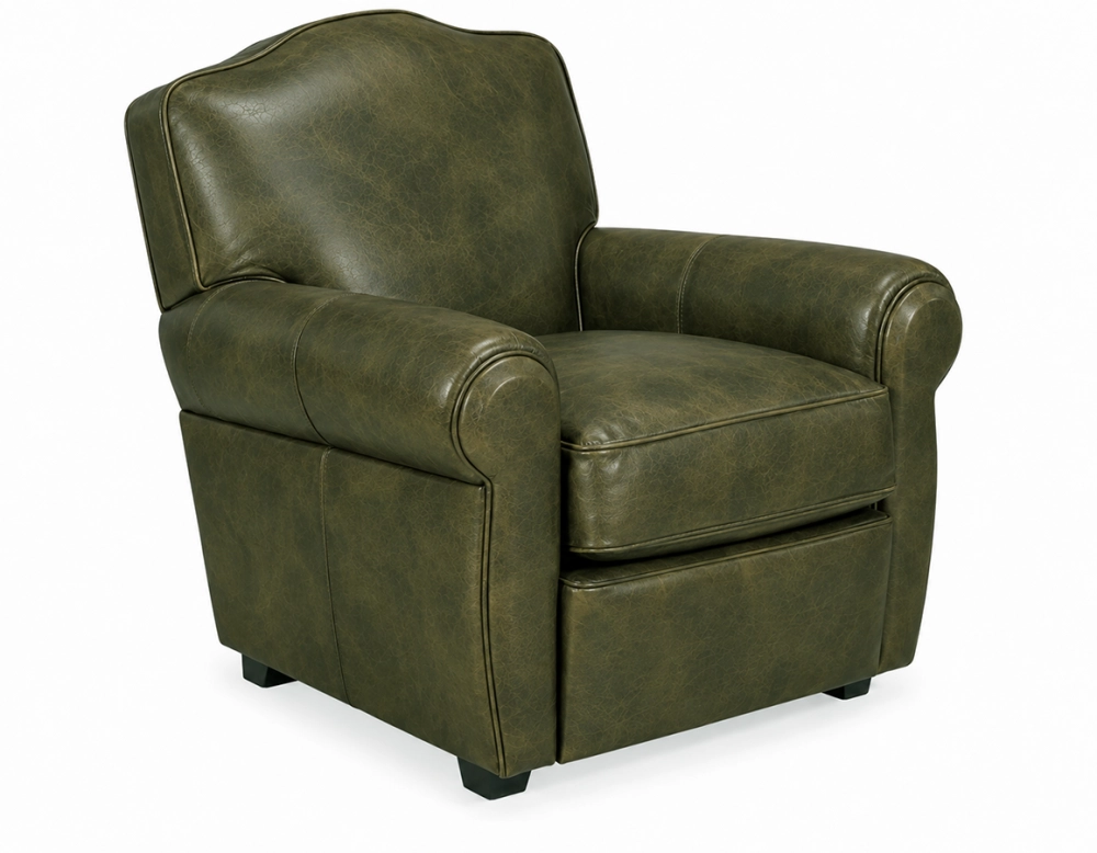 Fauteuil club cuir vert olive