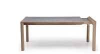 Table extensible 8 à 12 personnes en chêne et céramique allonges céramique bois teinte naturelle et céramique effet terrazzo gris 160x100 cm Table extensible 8 à 12 personnes en chêne et céramique allonges céramique bois teinte naturelle et céramique effet terrazzo gris 160x100 cm