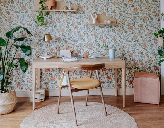 Bureau design en chêne teinte naturelle L150 cm