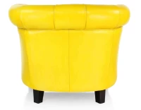 Fauteuil chesterfield cuir jaune
