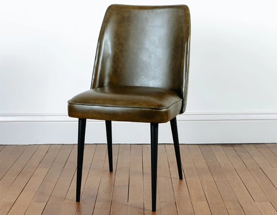 Vintage leather chair olive green