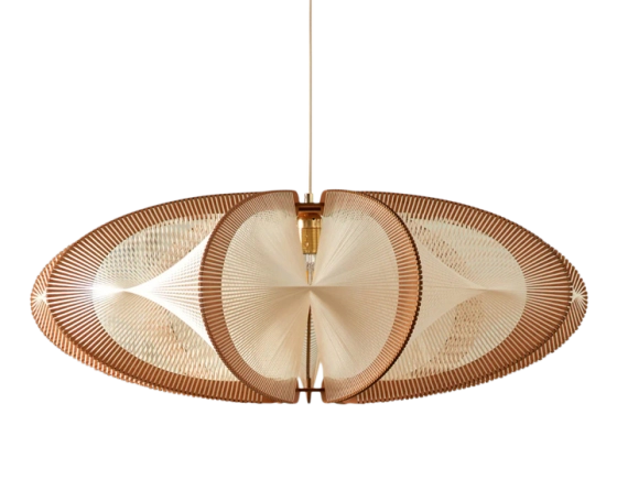 Suspension en bois et fil de coton tressage twist petit modèle