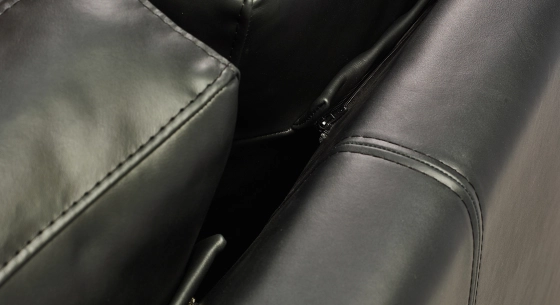 Canapé design 2,5 places cuir ébène