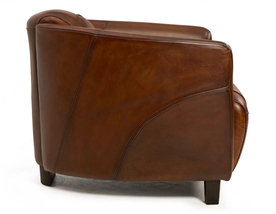 Fauteuil club cuir marron vintage