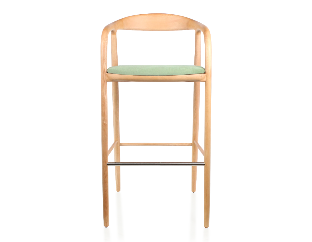 Tabouret de bar h80 cm teinte naturelle assise tissu vert bois teinte naturelle et tissu vert Tabouret de bar h80 cm teinte naturelle assise tissu vert bois teinte naturelle et tissu vert