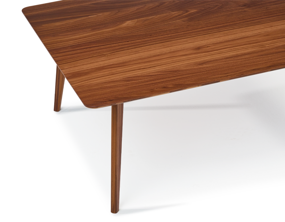 Table basse carré en noyer plateau bois F3 teinte naturelle 120x120x40 cm