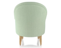 Fauteuil crapaud avec accoudoirs pieds bois teinte naturelle et tissu vert sauge Fauteuil crapaud avec accoudoirs pieds bois teinte naturelle et tissu vert sauge