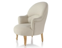Toad armchair with armrests natural wood stain legs and beige chevron fabric Toad armchair with armrests natural wood stain legs and beige chevron fabric