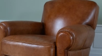 Fauteuil club cuir marron clair Fauteuil club cuir marron clair