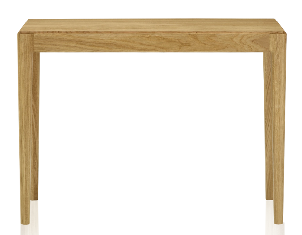Console fixe en chêne sans tiroir teinte naturelle 100x40 cm