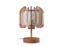 Floor lamp in wood and cotton thread with cross weaving. Floor lamp in wood and cotton thread with cross weaving.