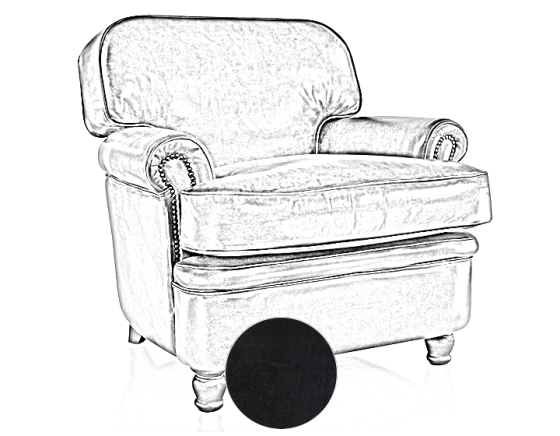 Fauteuil club cuir noir