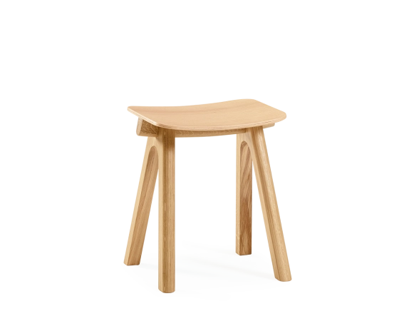Oak stool H45 cm natural wood stain