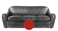 3 seater leather club sofa red studded armrests 3 seater leather club sofa red studded armrests