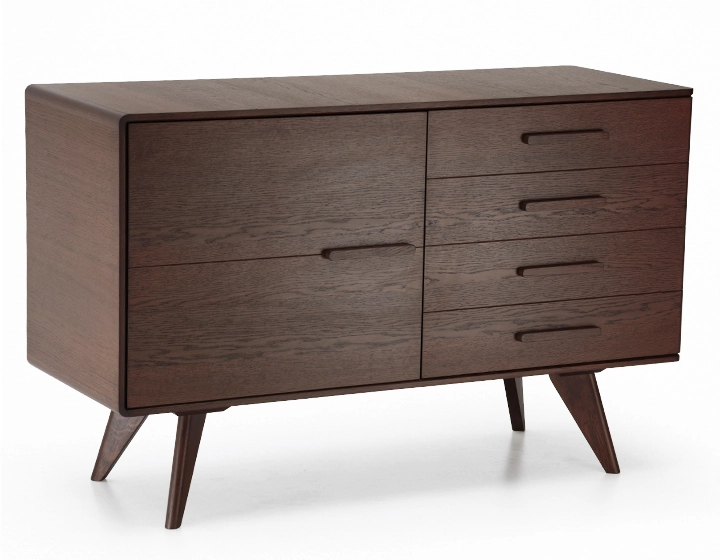 Buffet 2 portes en chêne bois teinte marron foncé Buffet 2 portes en chêne bois teinte marron foncé