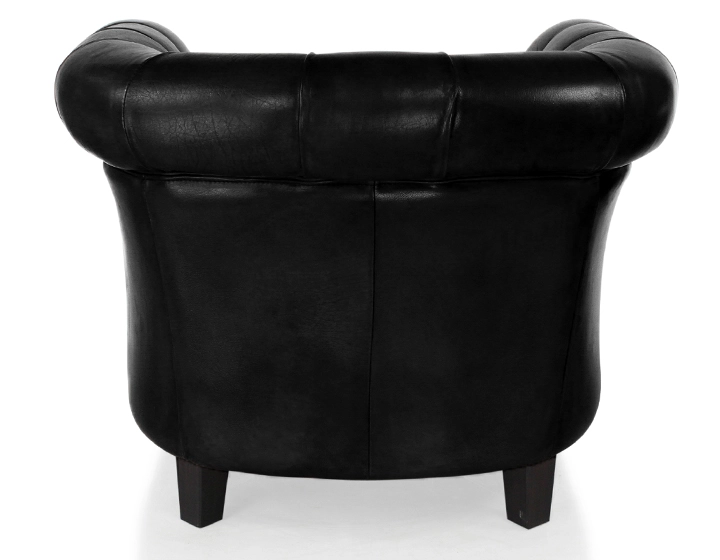 Fauteuil chesterfield cuir noir accoudoirs cloutés Fauteuil chesterfield cuir noir accoudoirs cloutés
