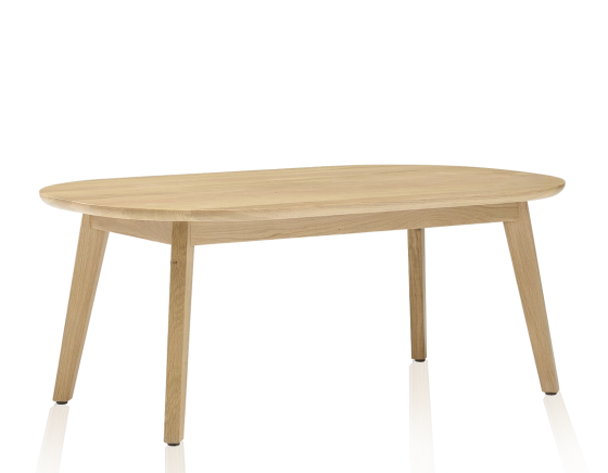 Table basse ovale en chêne teinte naturelle 100x60 cm