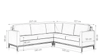 Canapé d'angle 5/6 places avec angle gauche plus long tissu crème (2,5G - A - 2D) Canapé d'angle 5/6 places avec angle gauche plus long tissu crème (2,5G - A - 2D)