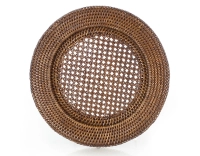 Openwork brown rattan plate mat Openwork brown rattan plate mat