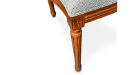 Chaise ancienne style Louis XVI bois teinte ancienne et tissu chevron khaki