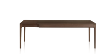 Table extensible en chêne 6 à 12 personnes avec plateau et allonges bois teinte marron foncé 140x100 cm Table extensible en chêne 6 à 12 personnes avec plateau et allonges bois teinte marron foncé 140x100 cm