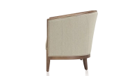 Canapé ancien 2 places bois teinte noyer et tissu beige naturel Canapé ancien 2 places bois teinte noyer et tissu beige naturel