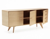 3-door oak sideboard natural wood finish 3-door oak sideboard natural wood finish