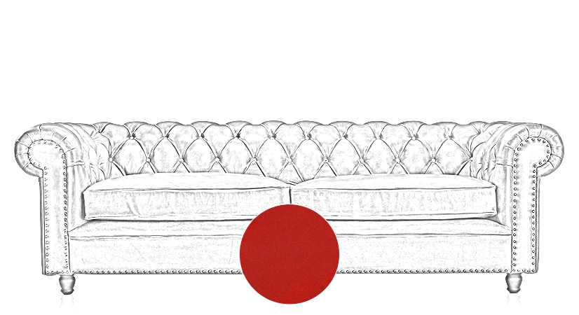 3 seater Chesterfield leather sofa red studded armrests 3 seater Chesterfield leather sofa red studded armrests