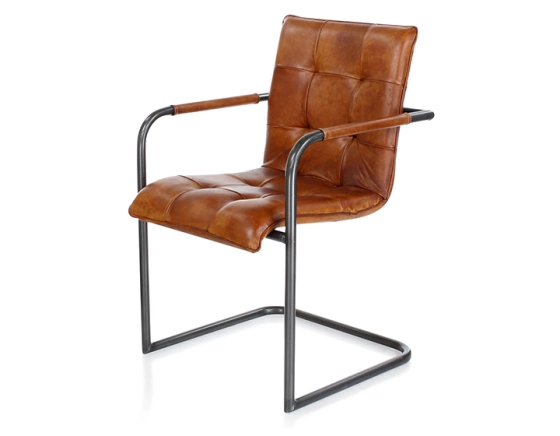 Fauteuil de bureau cuir marron clair
