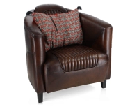 Fauteuil club cuir marron soutenu Fauteuil club cuir marron soutenu