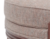 Sillón antiguo estilo Luis XVI bois teinte ancienne et tissu chiné beige, gris et orange