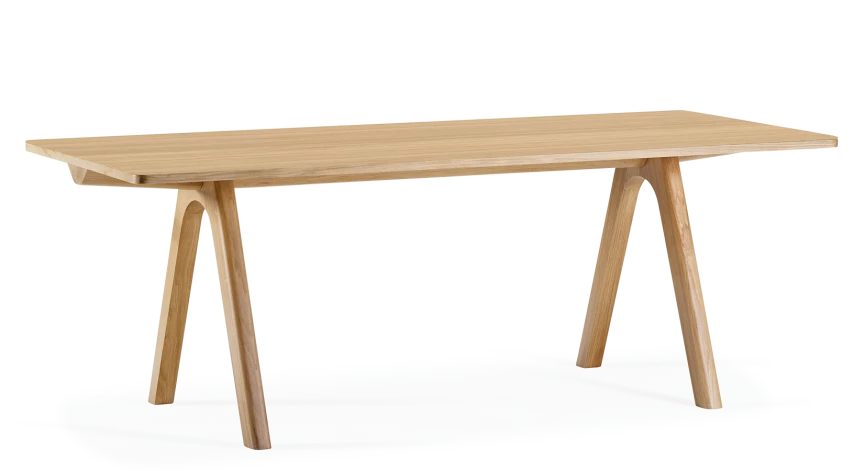 Table salle à manger en chêne teinte naturelle plateau bois 140x90 cm