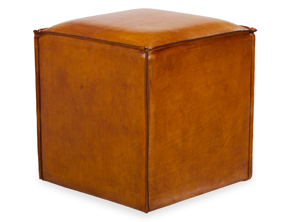 Pouf cuir cognac Pouf cuir cognac