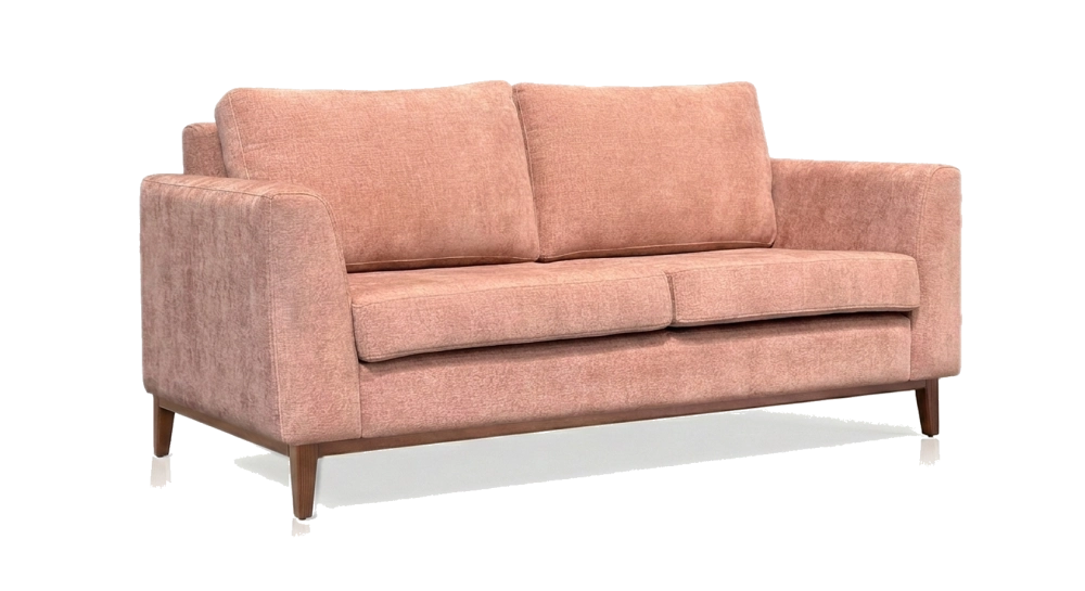 Canapé design 2,5 places tissu brun sienne